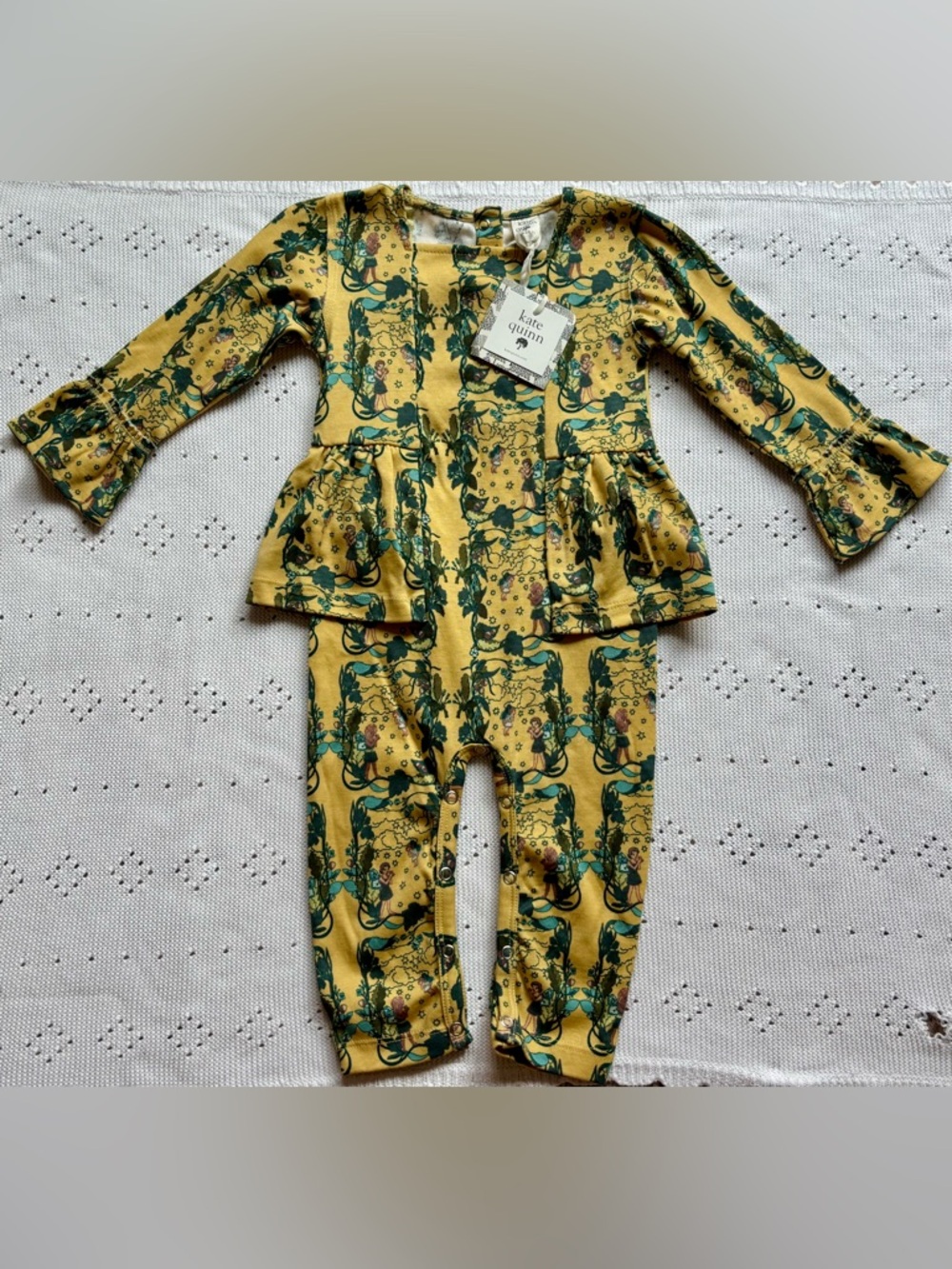 Kate Quinn Mustard Yellow Floral Peplum Romper